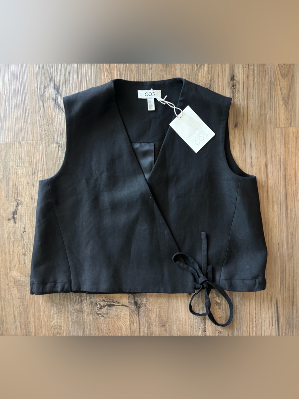 COS Linen Blend Wrap Waistcoat Vest NWT Size 10
